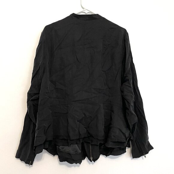TORRID 4 Plus Size Black Peplum Jacket Solid Black Full Zip Lightweight Spring - Picture 12 of 16